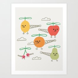 Fruits Helicopter Art Print