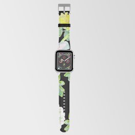 Spring Floral Mix on black Apple Watch Band