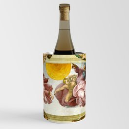 The Creation of the Sun, Moon and Plants, Sistine Chapel Ceiling  by Michelangelo Wine Chiller