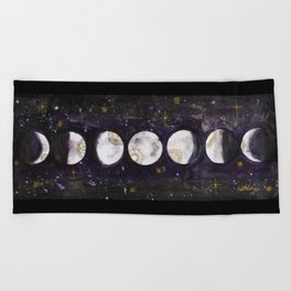 Phases of the Moon Beach Towel