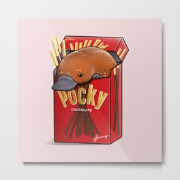 Pockypus Metal Print | Dessert, Vector, Cartoon, Wild, Chocolate, Akiraj, Graphicdesign, Sweets, Zoo, Adorable 