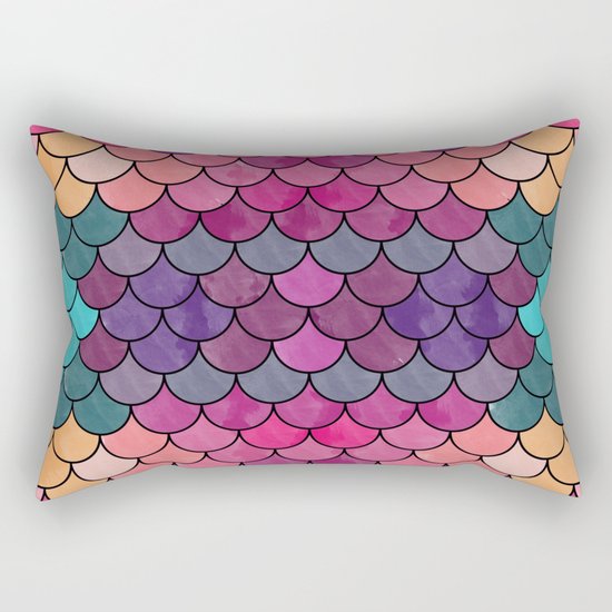 Watercolor Lovely Pattern VVXVIII Rectangular Pillow
