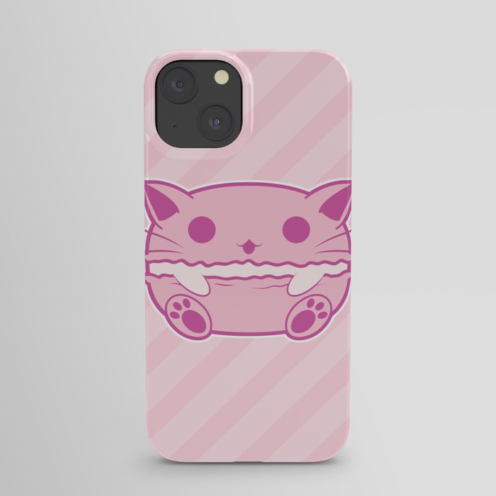 Pink Kawaii Cat Macaroon iPhone Case