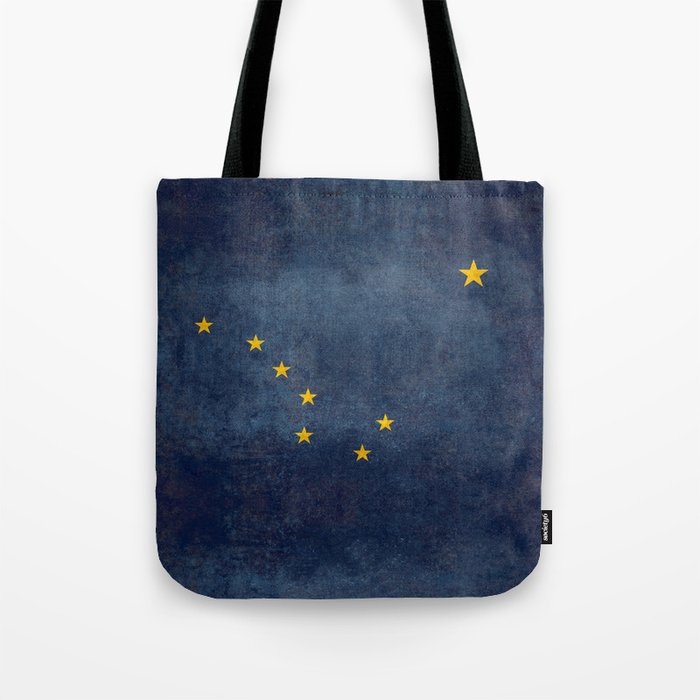 Alaskan State Flag in grungy textures Tote Bag