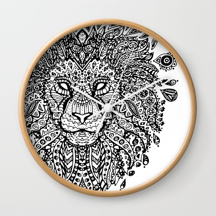 Lion Mandala Wall Clock