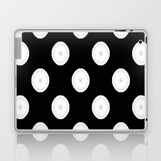 Black and White Ovals Pattern Laptop & iPad Skin