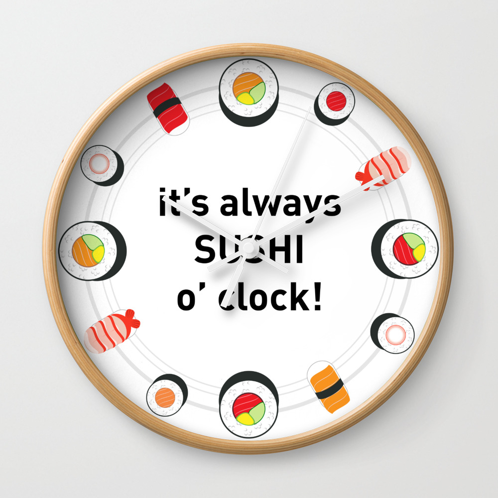 New Beautiful Mix Variety Of Sushi Kitchen Series Wall Clock rare! 