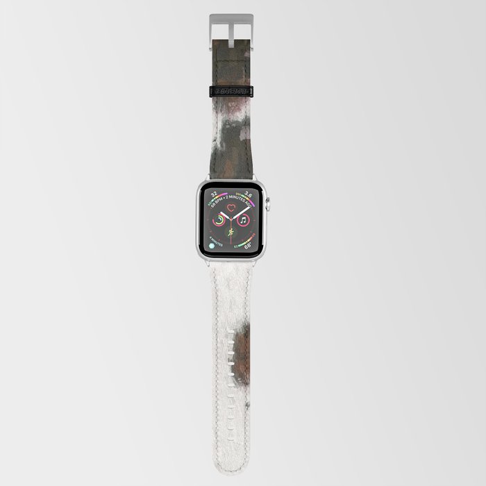 Bohemian Rust Cowhide Patch of Fur Painted with Brushstrokes Apple Watch Band