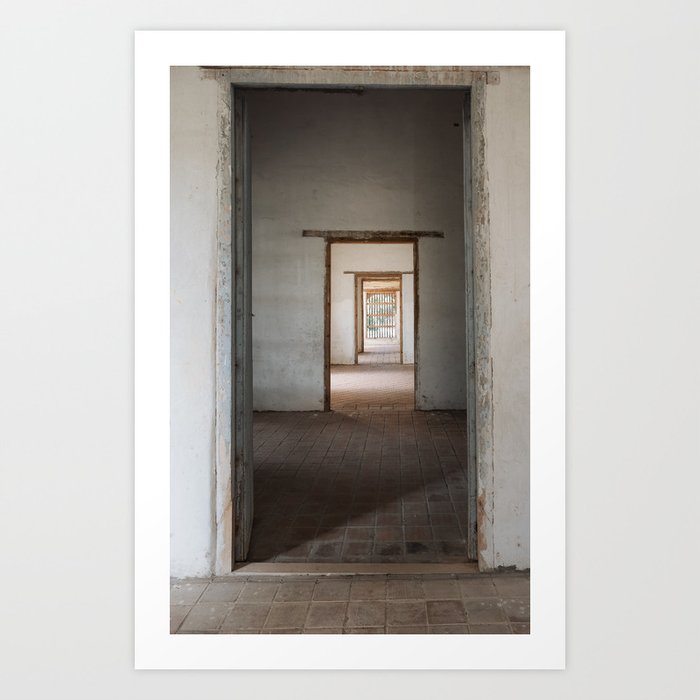 Mysterious Hallway Cuba | Tunnel View of Empty Doorways  Art Print