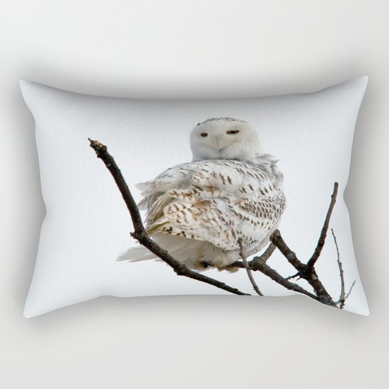 Twist and Shout (Snowy Owl) Rectangular Pillow