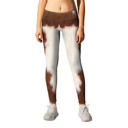 Faux Cowhide With White Spot Leggings