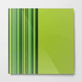 Lime and green stripes 1 Metal Print
