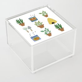 whimsical gardening pattern Acrylic Box