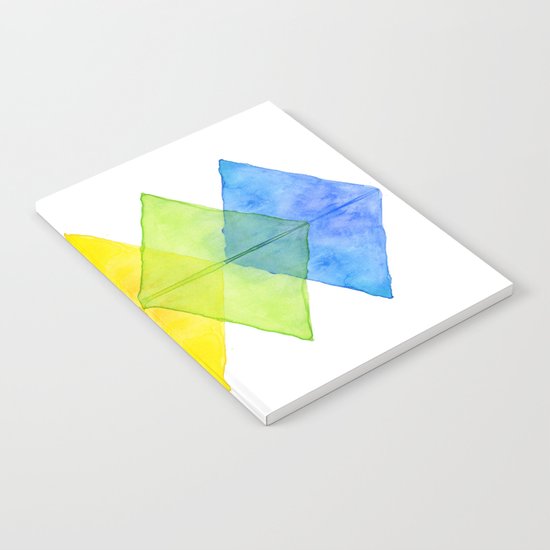 Geometric Watercolor Shapes Triangles Pattern Notebook