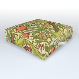 William Morris Calla Lilies, Tulips, Daffodils, & Red Poppies Textile Print Outdoor Floor Cushion | Hawaii, Italy, Poppies, Orchids, Callalilies, Prints, Painting, Dahlia, Sunflowers, Wildflowers 