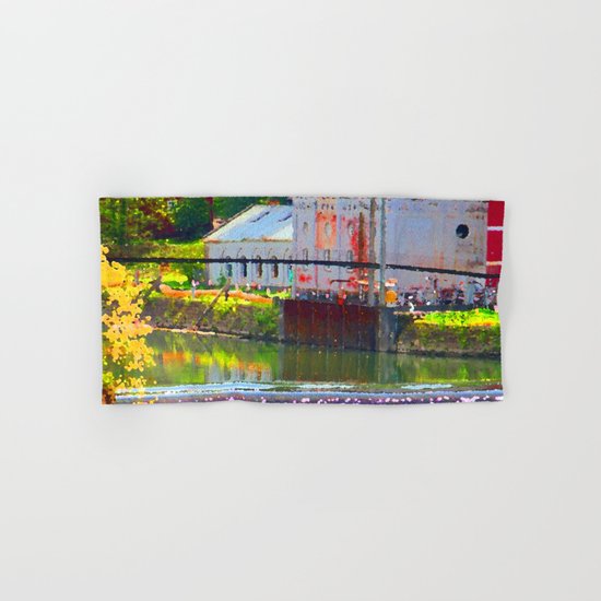 Pointillism: Snoqualmie Falls Hand & Bath Towel