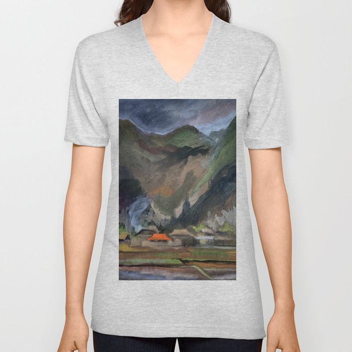 smoke in the valley V Neck T Shirt