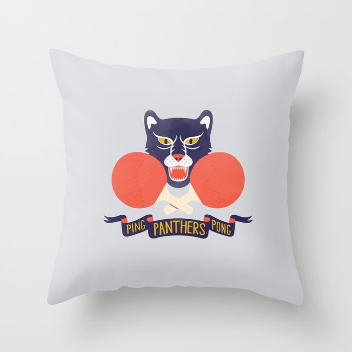 Ping Pong Panthers Throw Pillow