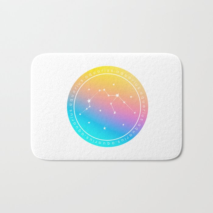 Aquarius Zodiac | Rainbow Circle Bath Mat