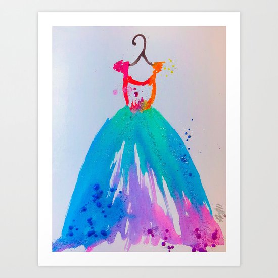 Rainbow Dress Art Print By Emilysfairies Society6