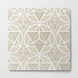 Merkaba sacred geometry pattern in neutral Metal Print | Pattern, Spirit, Merkabah, Geometric, Griege, Triangle, Grey, Merkaba, Beige, Body 