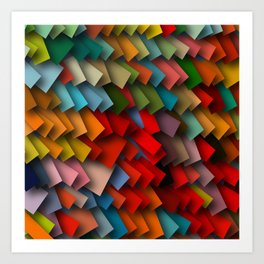 colorful rectangles with shadows Art Print