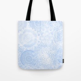 Elegant Blue White Mandala Collection Tote Bag