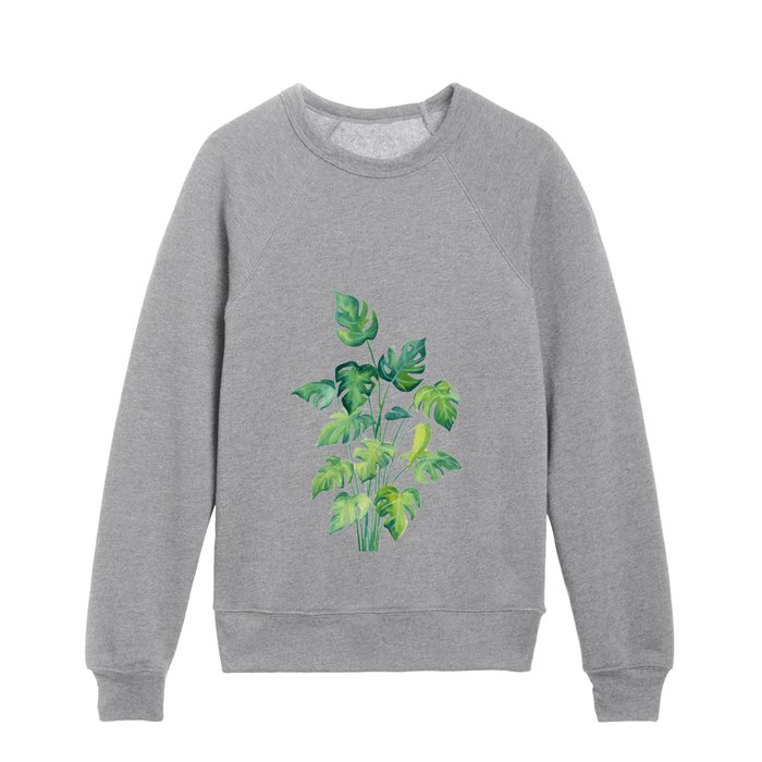 Tropical Leaves Watercolor  Kids Crewneck