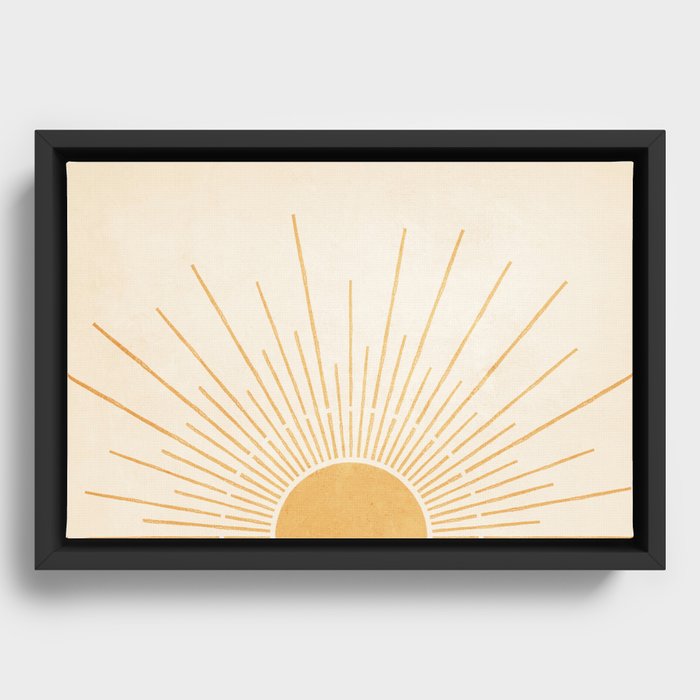 Boho Sun no. 5 Yellow Framed Canvas