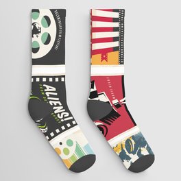 Cinema posters collection with different movie and film genres and themes Socks | Vintage, Background, Poster, Frame, Documentary, Hollywood, Design, Sign, Scary, Theater 