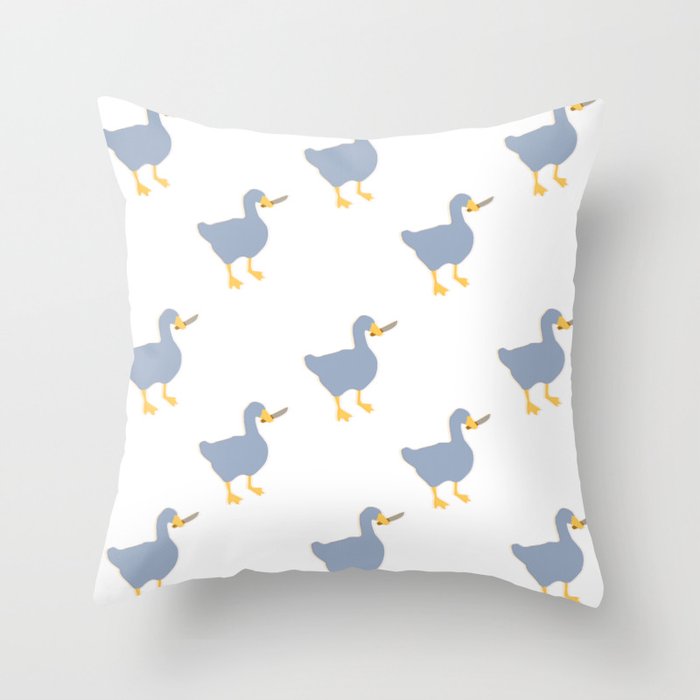 Trendy blue goose pattern Throw Pillow