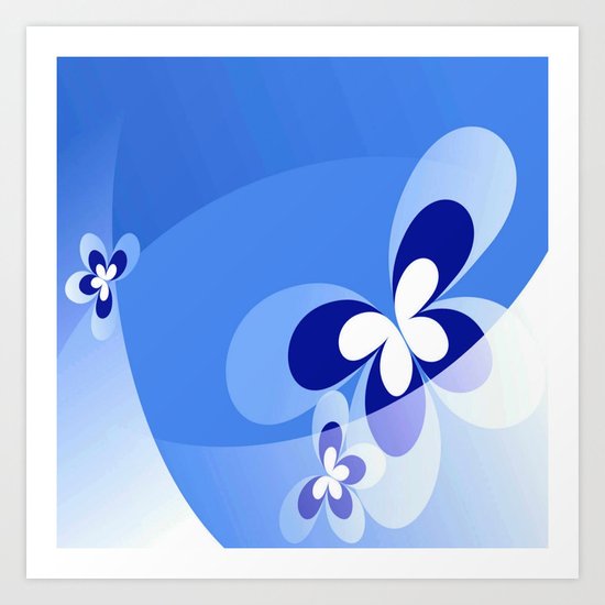Blue Butterflies Art Print