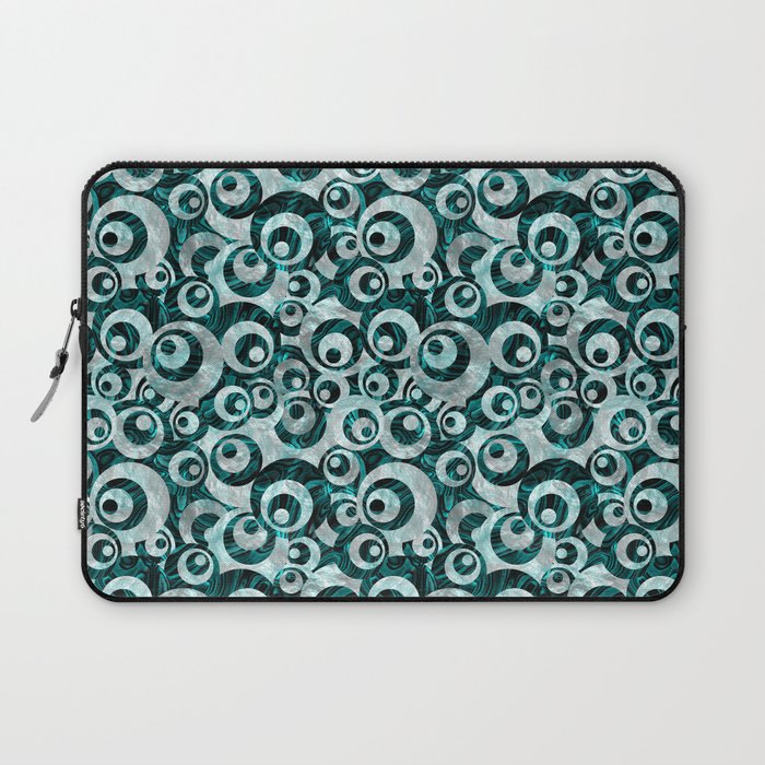 Abalone Mother of Pearl Circle Pattern - Teal Laptop Sleeve