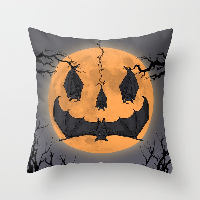 Halloween Moon Throw Pillow