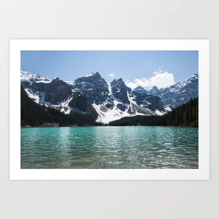 Landscape Lake Moraine Mountains Art Print