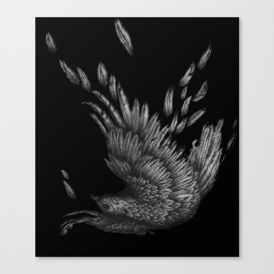 Raven Unravelled in Black Canvas Print