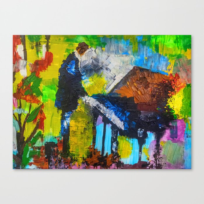Abstract piano player Canvas Print