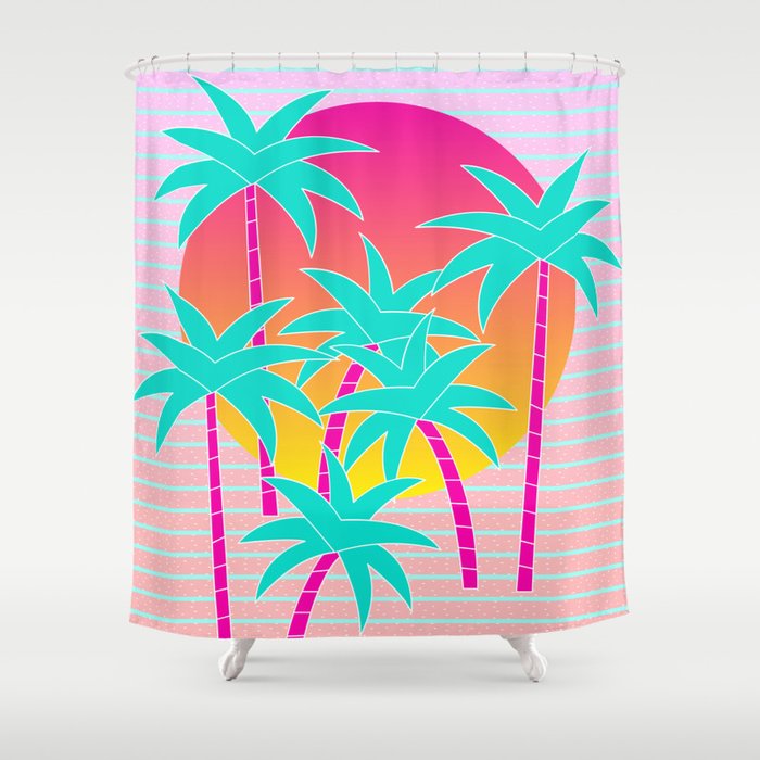 Hello Miami Sunset Shower Curtain