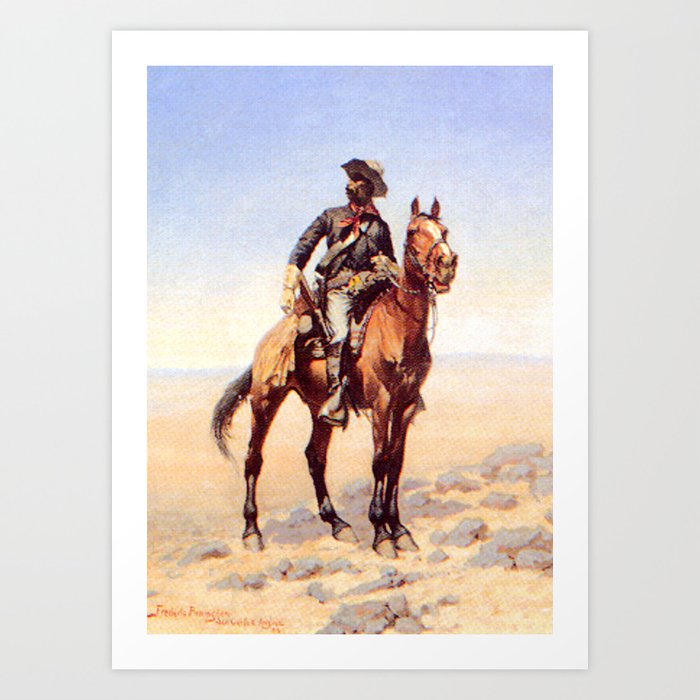 Frederic Remington Western “Buffalo Soldier” Art Print by Patricia Society6
