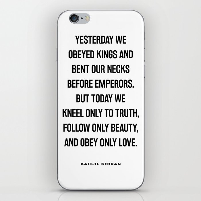 Obey only love - Kahlil Gibran Quote - Literature - Typography Print 1 iPhone Skin