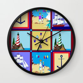 Another Nautical Quilt but with Compass Rose Wall Clock