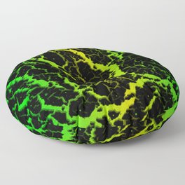 Cracked Space Lava - Green/Yellow Floor Pillow