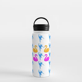 SYMETRIC GEOMETRIC LINE PATTERN OF BALLET DANCERS AND SWANS.  Water Bottle