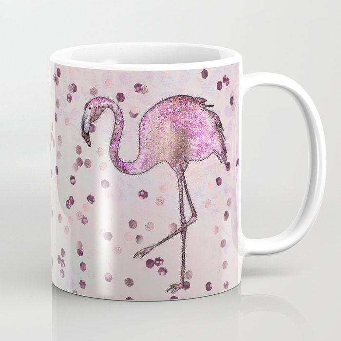 Glamorous Flamingo pink and rose gold sparkle Coffee Mug
