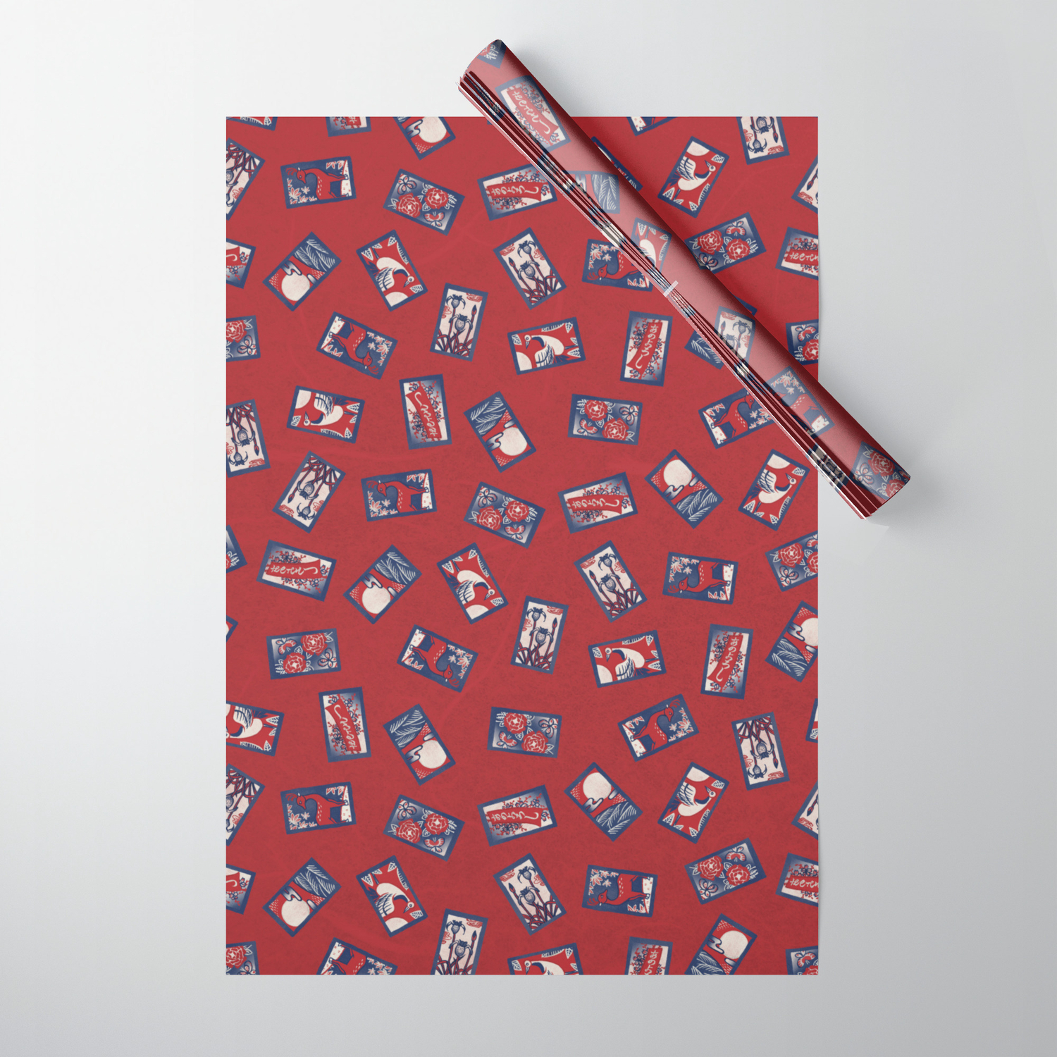 Playing Card Game Hanafuda 花札 Wrapping Paper By Akane Yabushita Society6