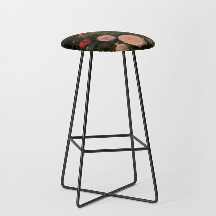 Dark Botanical Print Bar Stool