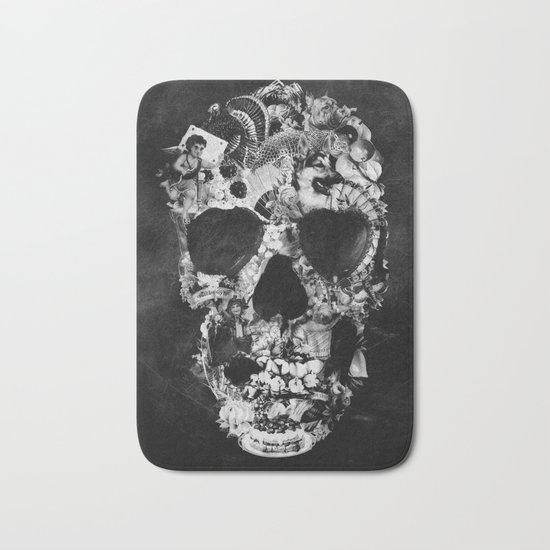 Vintage Skull BW Bath Mat