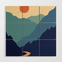 Mountains & River II Wood Wall Art