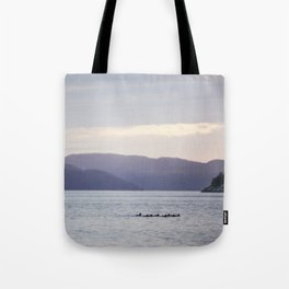 Sunset with the loons Tote Bag