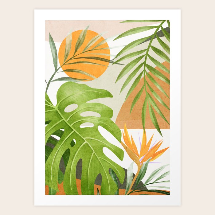 Abstract Art Tropical Leaves 20 Art Print by ThingDesign Society6